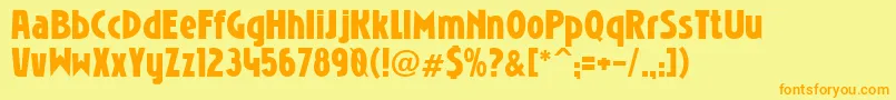 Fonte NIOBRG   – fontes laranjas em um fundo amarelo