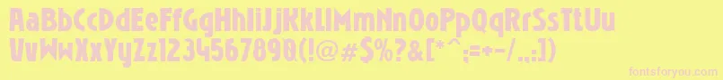 NIOBRG  -Schriftart – Rosa Schriften auf gelbem Hintergrund