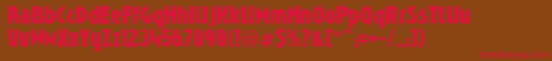 フォントNIOBRG   – 赤い文字が茶色の背景にあります。