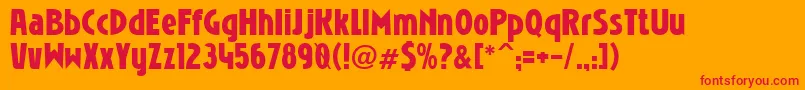 Saiba mais sobre a fonte NIOBRG Fonte NIOBRG – fontes vermelhas em um fundo laranja