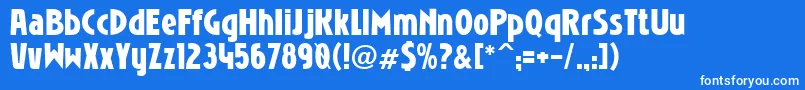 NIOBRG  -Schriftart – Weiße Schriften auf blauem Hintergrund