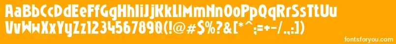 NIOBRG  -Schriftart – Weiße Schriften auf orangefarbenem Hintergrund