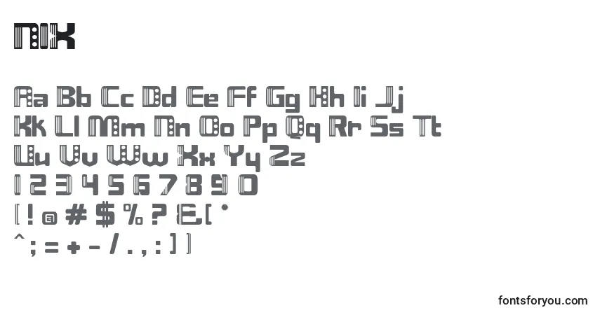 Czcionka NIX      (135647) – alfabet, cyfry, specjalne znaki