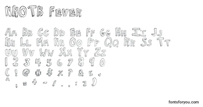 Schriftart NKOTB Fever – Alphabet, Zahlen, spezielle Symbole