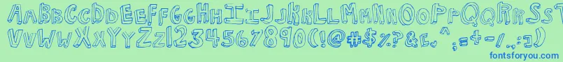 NKOTB Fever Font – Blue Fonts on Green Background