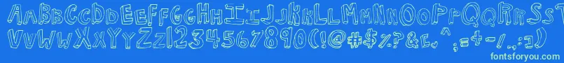 NKOTB Fever Font – Green Fonts on Blue Background