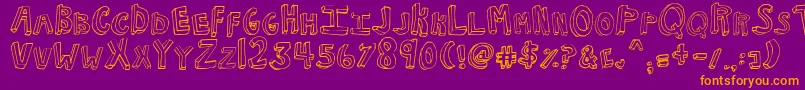 NKOTB Fever Font – Orange Fonts on Purple Background