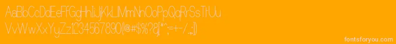 CastorgateUpright-Schriftart – Rosa Schriften auf orangefarbenem Hintergrund