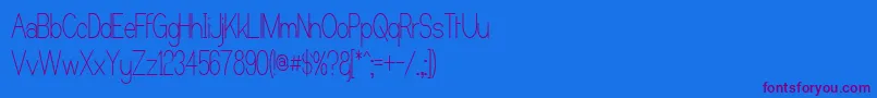 CastorgateUpright Font – Purple Fonts on Blue Background