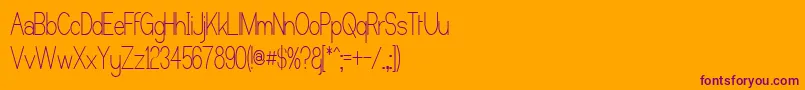 Шрифт CastorgateUpright – фиолетовые шрифты на оранжевом фоне