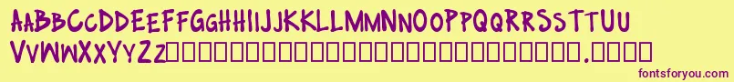 no nazis Font – Purple Fonts on Yellow Background