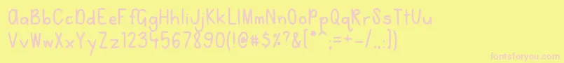 NoahandNicole Font – Pink Fonts on Yellow Background