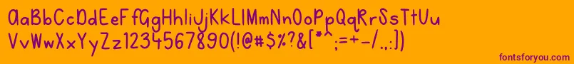 NoahandNicole-fontti – violetit fontit oranssilla taustalla
