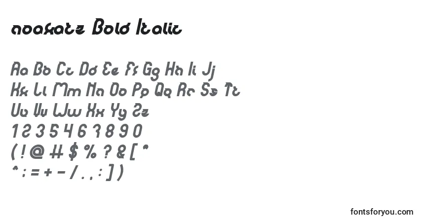 Noakatz Bold Italic Font – alphabet, numbers, special characters