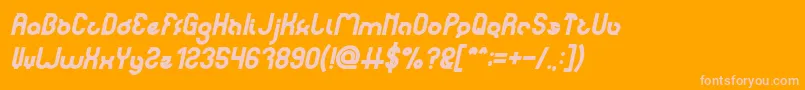 Шрифт noakatz Bold Italic – розовые шрифты на оранжевом фоне