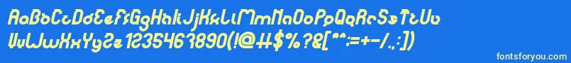 Шрифт noakatz Bold Italic – жёлтые шрифты на синем фоне