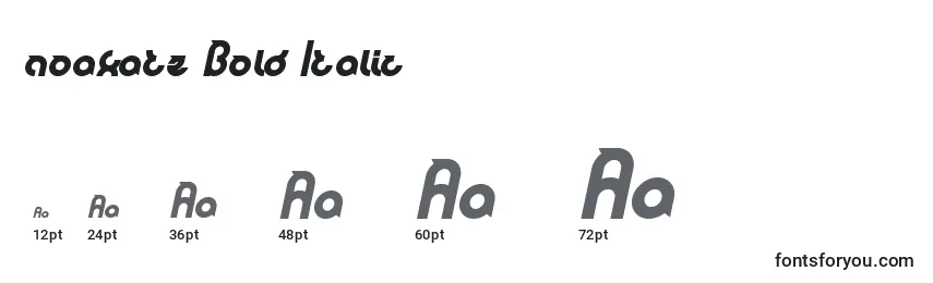 Tamanhos de fonte Noakatz Bold Italic