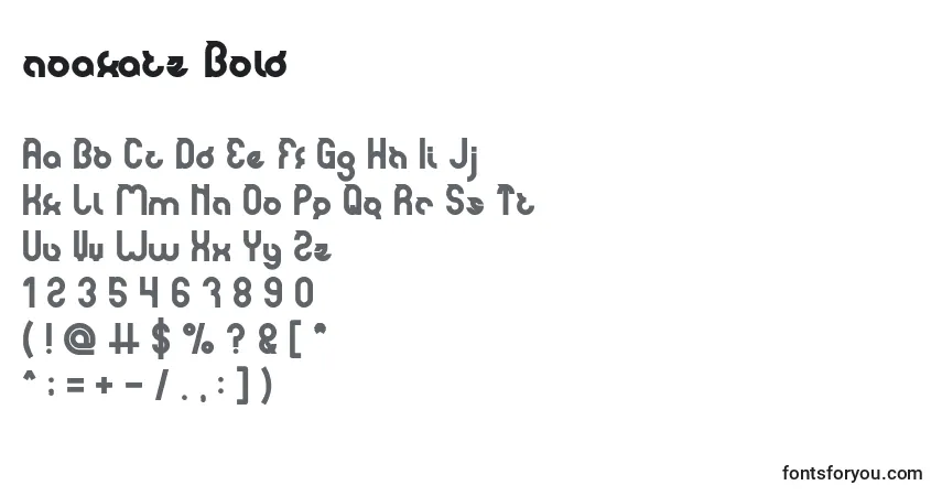 Schriftart Noakatz Bold – Alphabet, Zahlen, spezielle Symbole