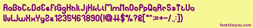 noakatz Bold Font – Purple Fonts on Yellow Background