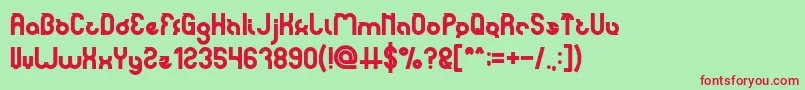 フォントnoakatz Bold – 赤い文字の緑の背景
