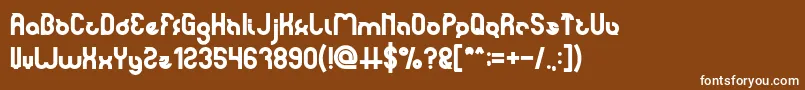 Weitere Informationen zur noakatz Bold-Schriftart noakatz Bold-Schriftart – Weiße Schriften auf braunem Hintergrund