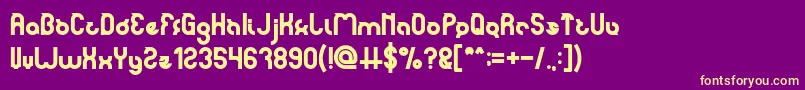 Fonte noakatz Bold – fontes amarelas em um fundo roxo