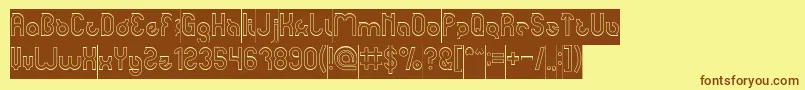 noakatz Hollow Inverse Font – Brown Fonts on Yellow Background