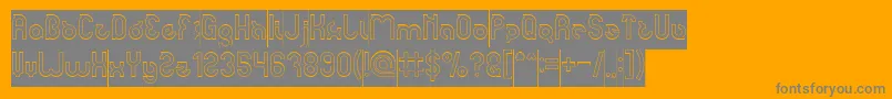 noakatz Hollow Inverse-Schriftart – Graue Schriften auf orangefarbenem Hintergrund