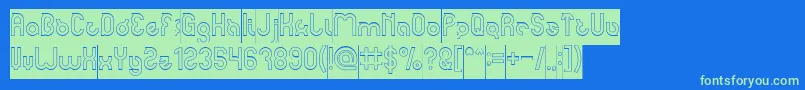 noakatz Hollow Inverse Font – Green Fonts on Blue Background