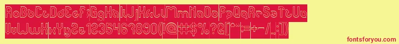 noakatz Hollow Inverse Font – Red Fonts on Yellow Background