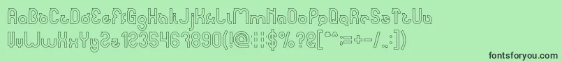 noakatz Hollow-fontti – mustat fontit vihreällä taustalla
