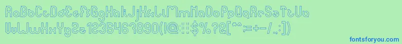 noakatz Hollow Font – Blue Fonts on Green Background