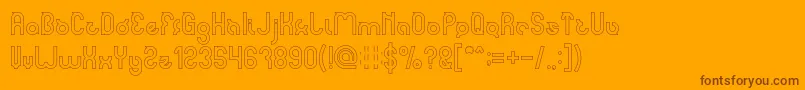 Шрифт noakatz Hollow – коричневые шрифты на оранжевом фоне