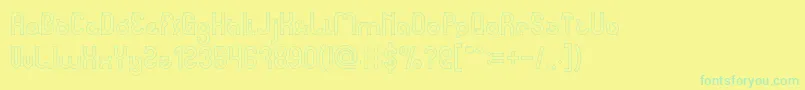 noakatz Hollow-Schriftart – Grüne Schriften auf gelbem Hintergrund