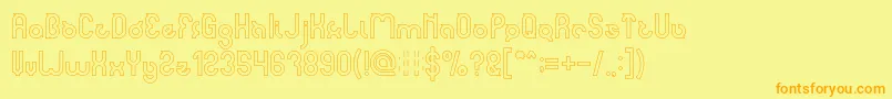 noakatz Hollow-fontti – oranssit fontit keltaisella taustalla