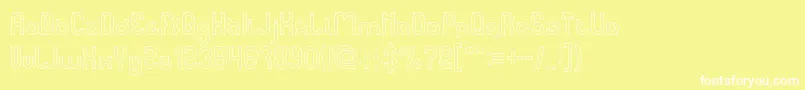 noakatz Hollow-fontti – valkoiset fontit keltaisella taustalla
