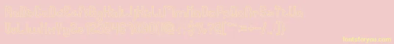 noakatz Hollow-fontti – keltaiset fontit vaaleanpunaisella taustalla