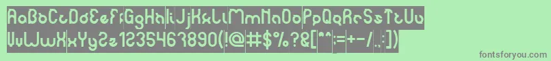 フォントnoakatz Inverse – 緑の背景に灰色の文字