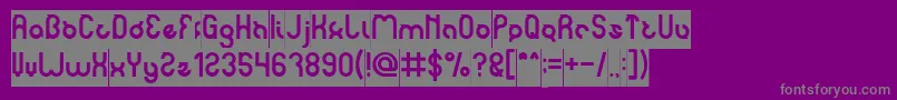 フォントnoakatz Inverse – 紫の背景に灰色の文字