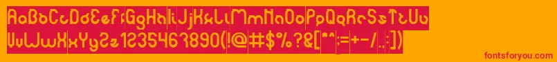 noakatz Inverse-Schriftart – Rote Schriften auf orangefarbenem Hintergrund