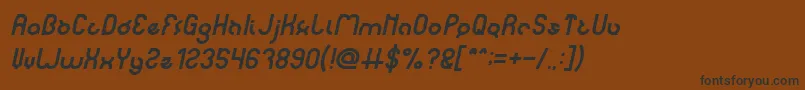 Шрифт noakatz Italic – чёрные шрифты на коричневом фоне