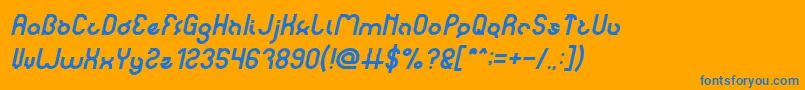noakatz Italic Font – Blue Fonts on Orange Background