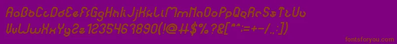 Fonte noakatz Italic – fontes marrons em um fundo roxo