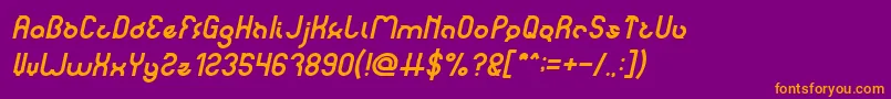 noakatz Italic Font – Orange Fonts on Purple Background