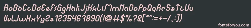 Fonte noakatz Italic – fontes rosa em um fundo preto
