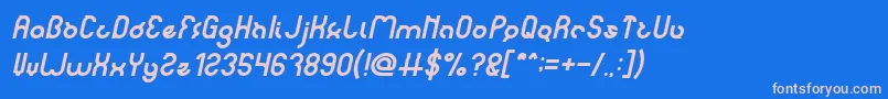 フォントnoakatz Italic – ピンクの文字、青い背景