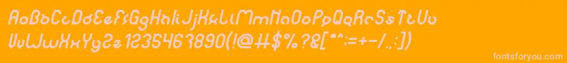 noakatz Italic-fontti – vaaleanpunaiset fontit oranssilla taustalla