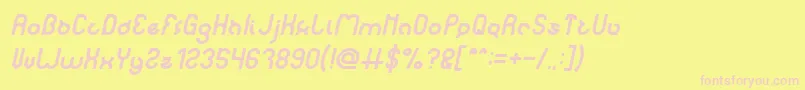 Fonte noakatz Italic – fontes rosa em um fundo amarelo