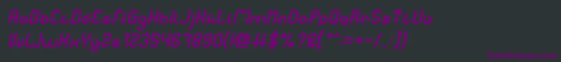 フォントnoakatz Italic – 黒い背景に紫のフォント