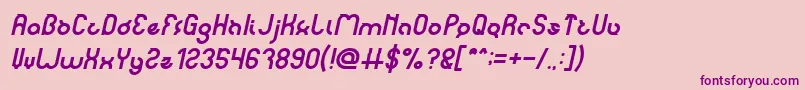 Fonte noakatz Italic – fontes roxas em um fundo rosa